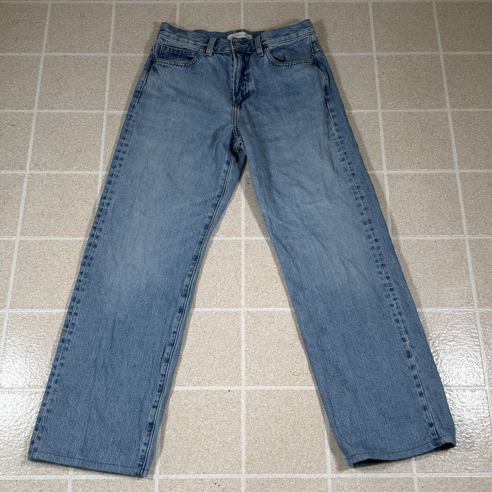 Uniqlo JW Anderson Jeans Womens 28 Light Wash Blue Low Rise Straight Denim